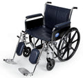 Extra-Wide Wheelchair with 24" Seat, Full-Length Arms, Elevating Leg Rests, Chrome Frame A273