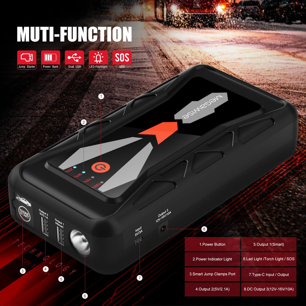 12V Car Jump Starter, 16800mAh B188
