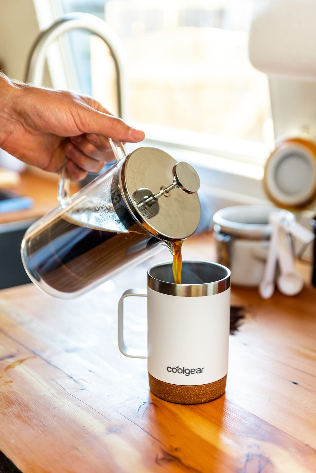 Stainless Steel Copper Lined Mug with Handle 2 Pack 16 oz X112