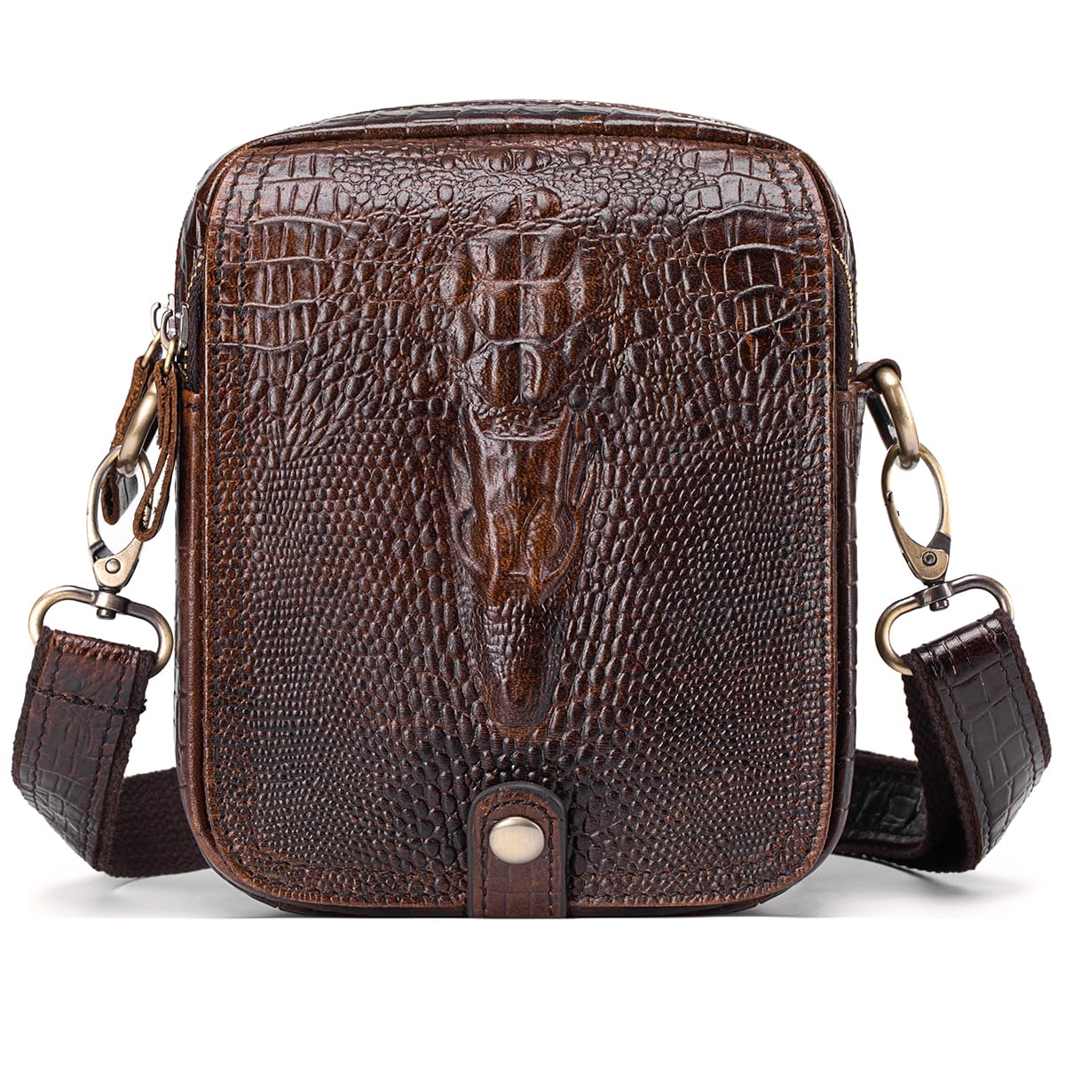 Small Crocodile Embossed Genuine Leather Crossbody Bag K232518