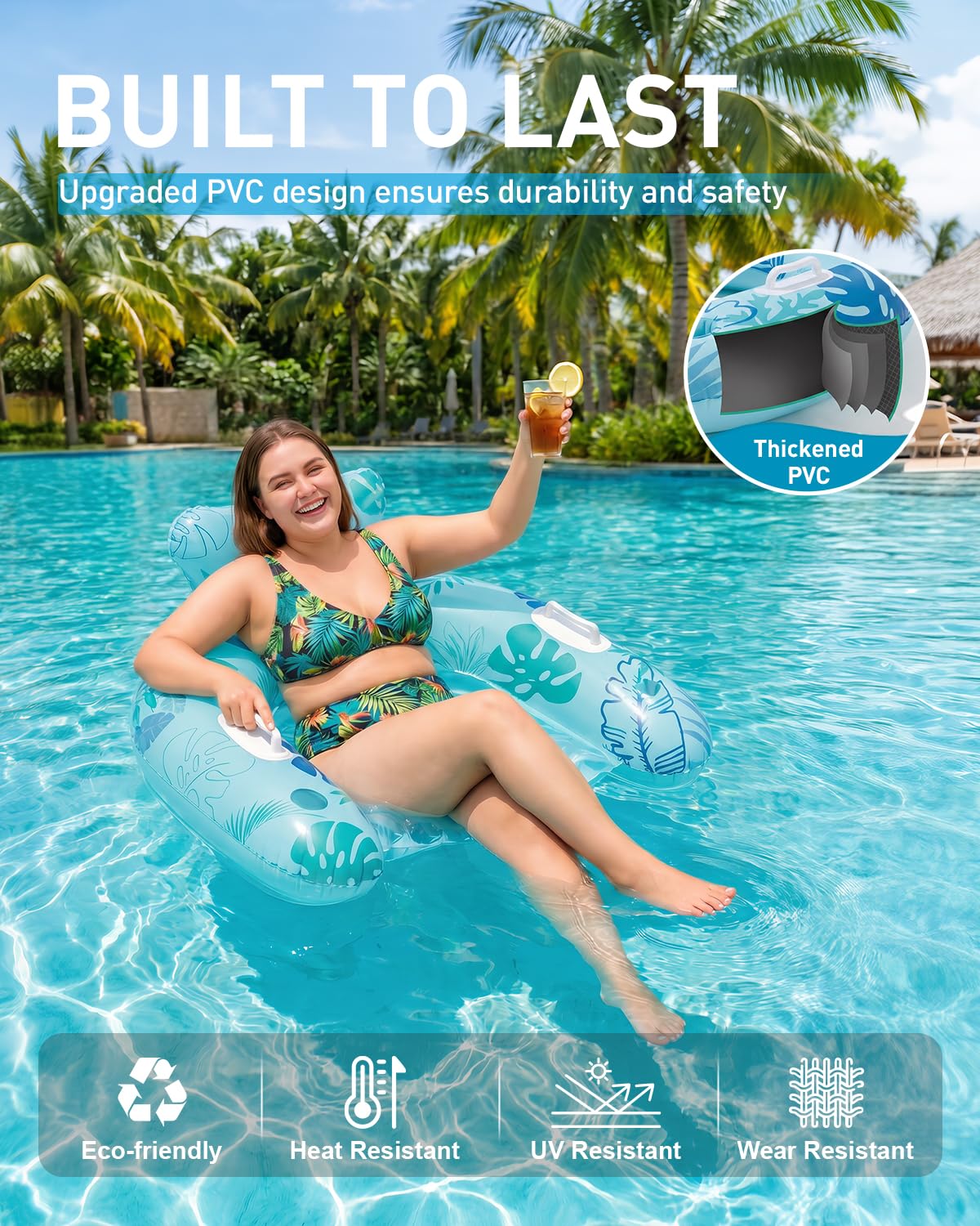 Inflatable Pool Floats with Cup Holders A28700