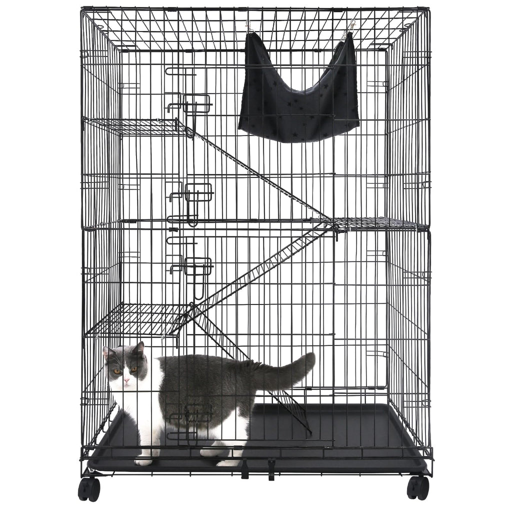 50 Inch 4-Tier Cat Crate with Wheels U161