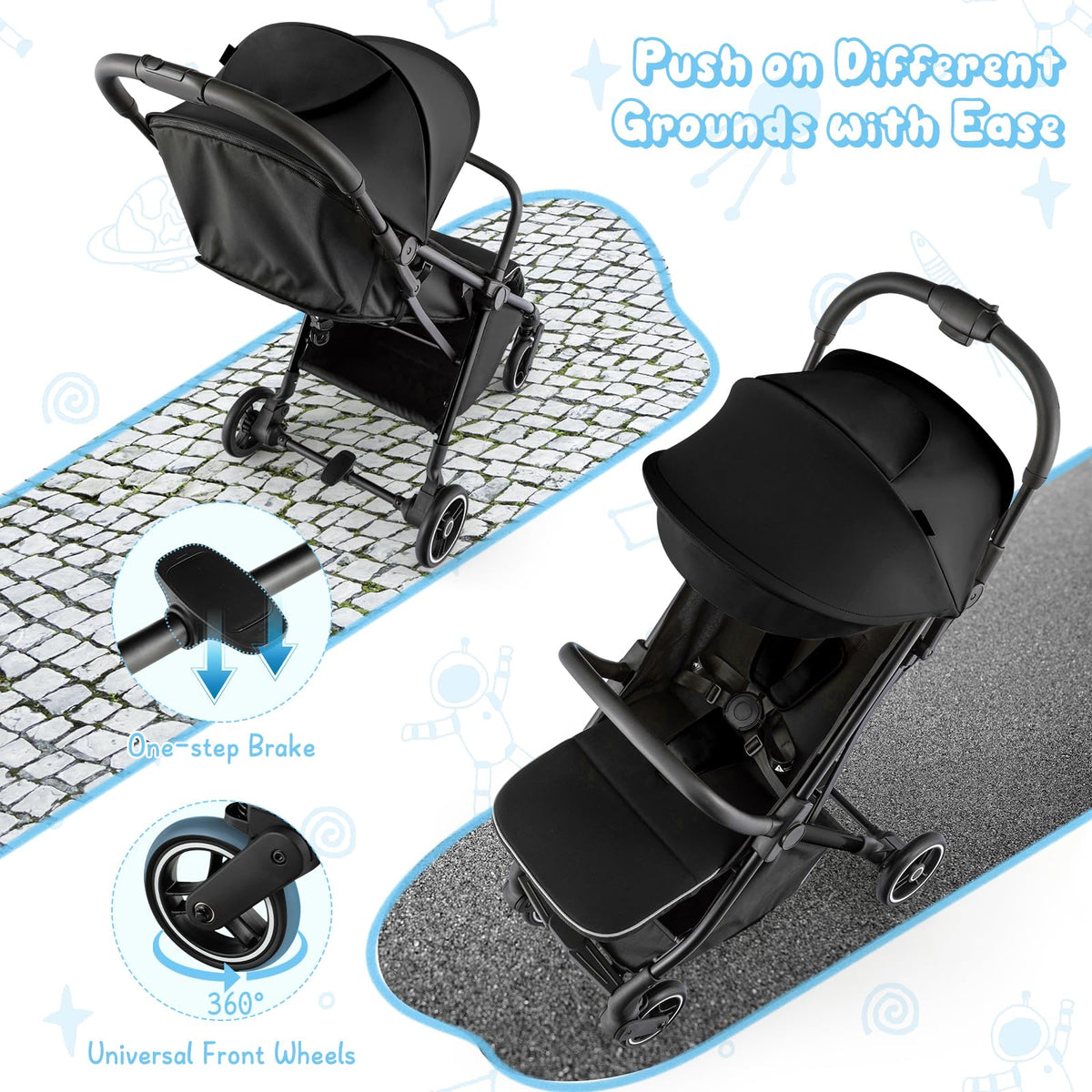 Lightweight Compact Baby Stroller with Canopy B8692