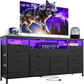 Black 10 Drawer Dresser TV Stand Z6485