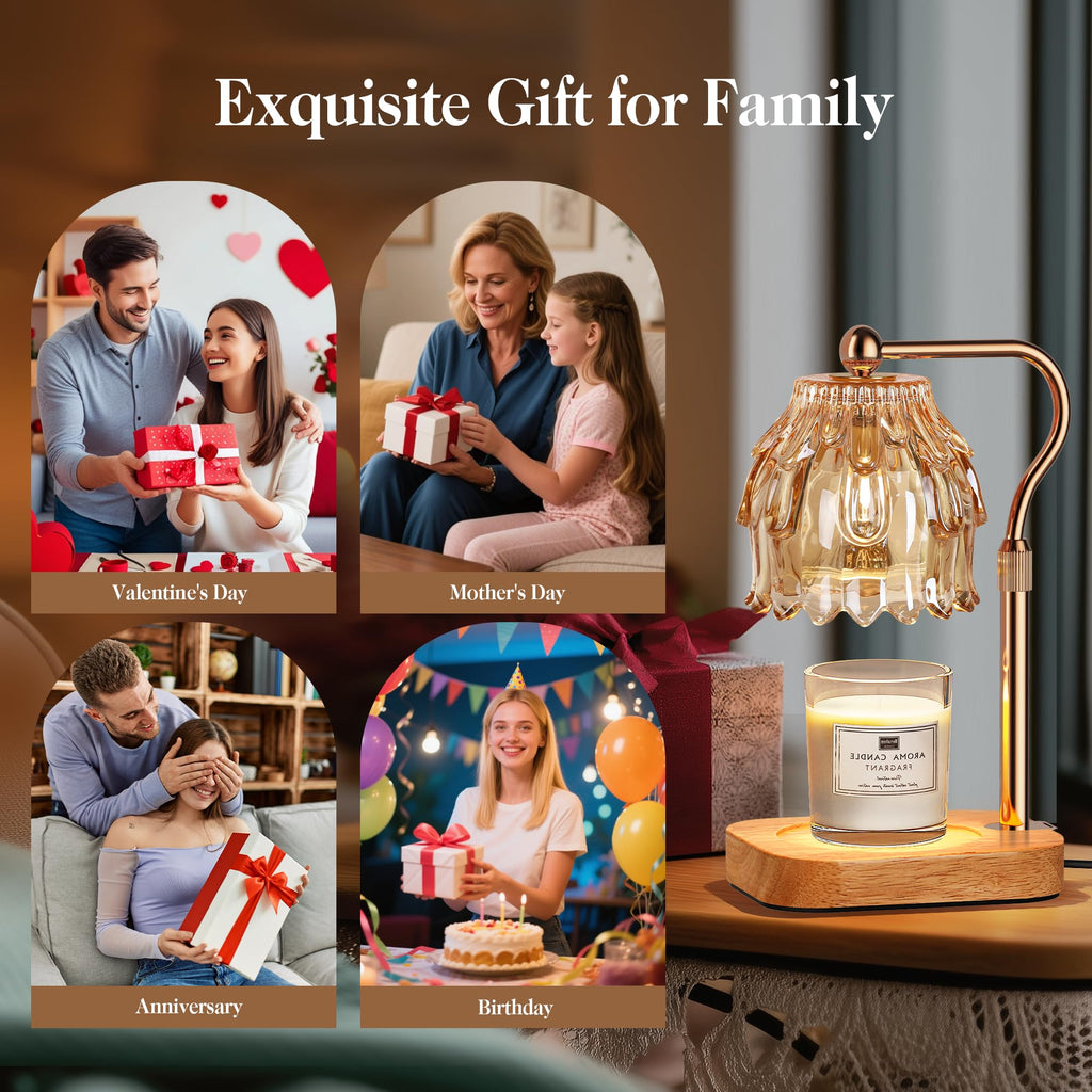 Candle Warmer Lamp with Timer Dimmer Adjustable Height Glass K97089