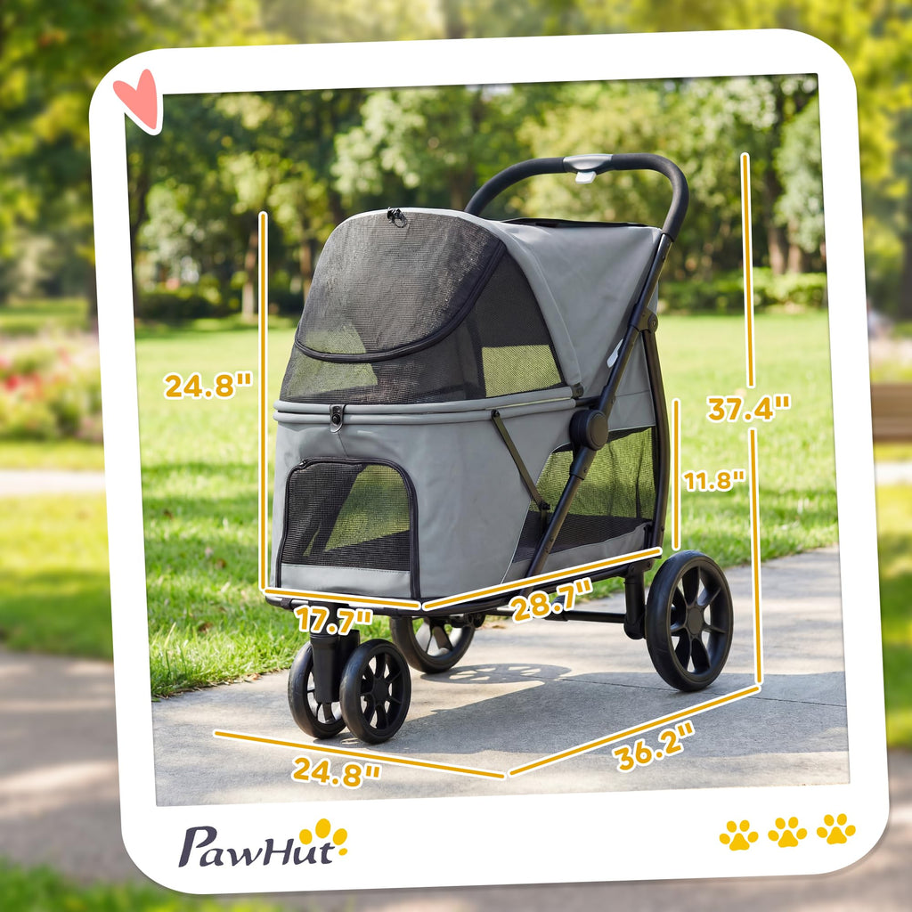 3 Wheel Pet Stroller up to 44 lbs Gray C764662