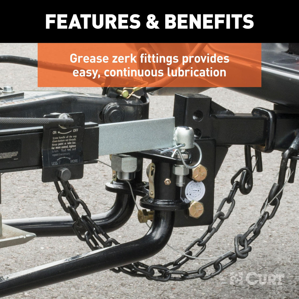 Round Bar Weight Distribution Hitch 14,000 lbs. 2-Inch Shank L1324