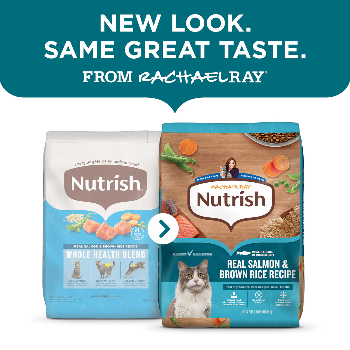 Salmon & Brown Rice Recipe Dry Cat Food 14 lb. Bag L69051