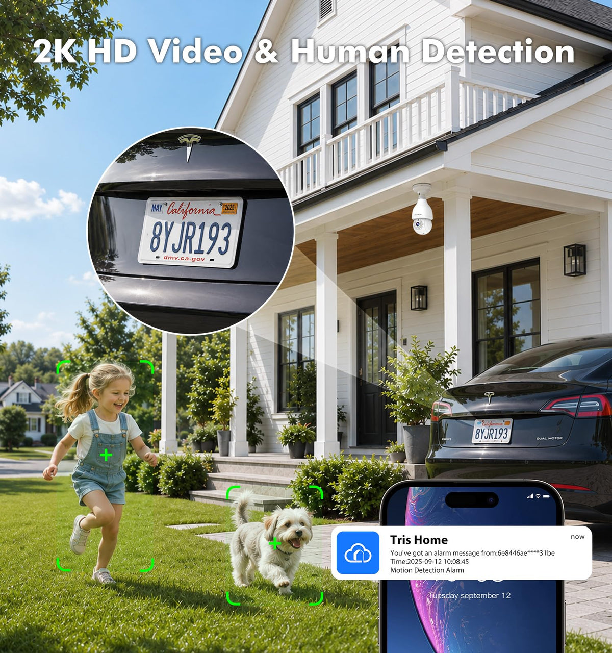 2K Light Bulb Security Camera, 5G/2.4G WiFi, 2 Pack A751