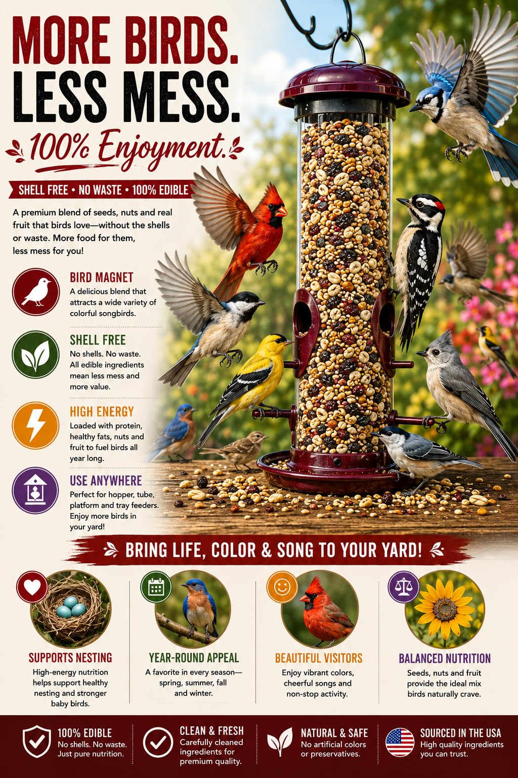 Fruit & Nut Bird Seed 20 lb R890596