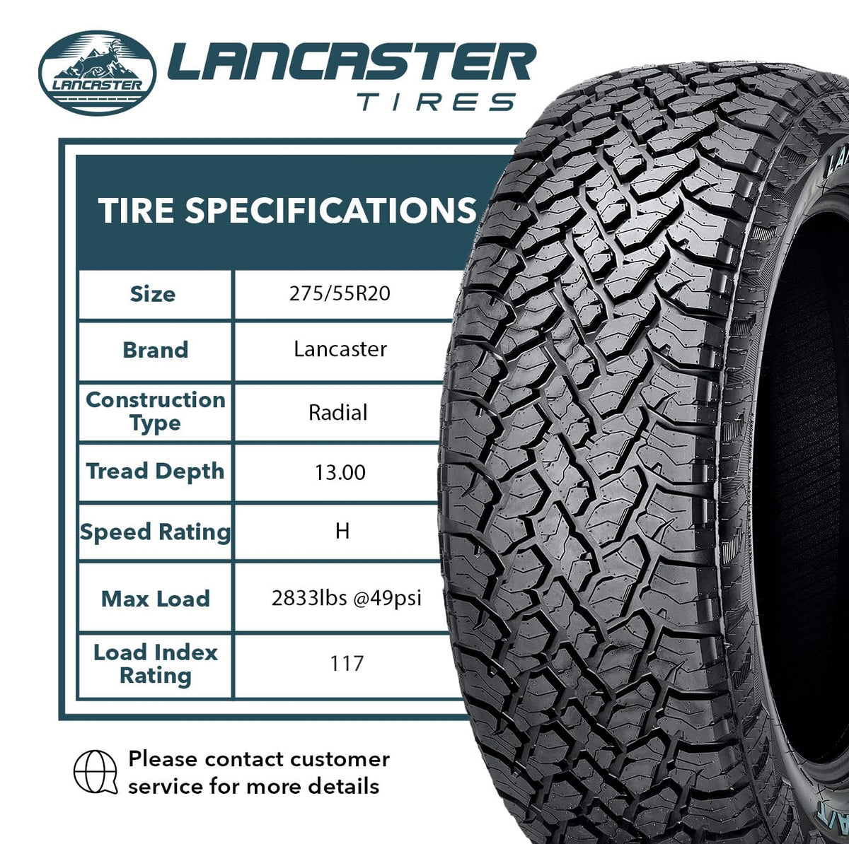 275/55R20 117H XL All Terrain Light Truck Tire O7709