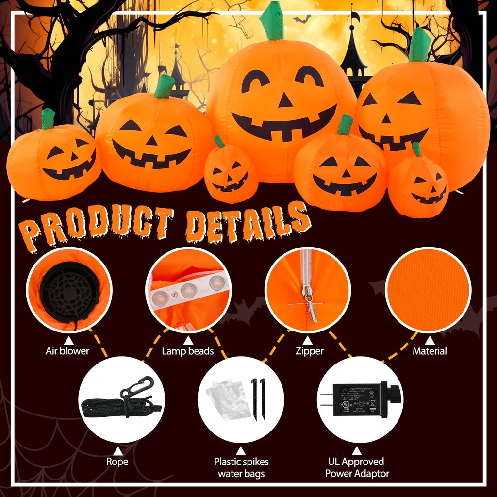 7.5FT Inflatable Outdoor Decoration Pumpkin H606
