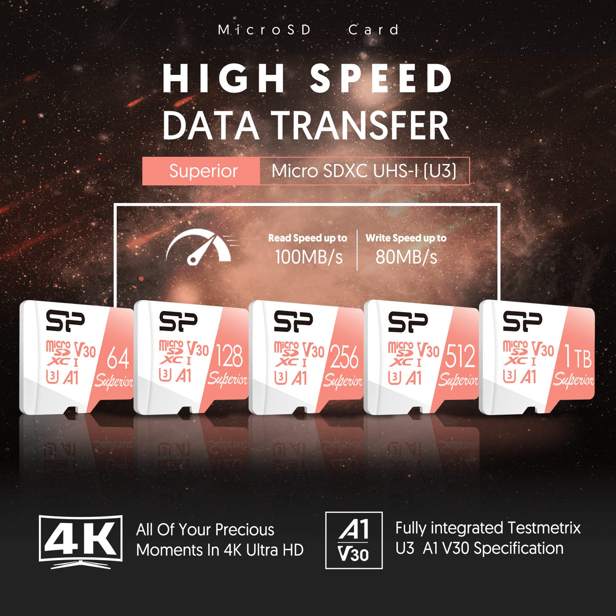1TB Micro SD Card U3 SDXC Memory Card with Adapter W86351
