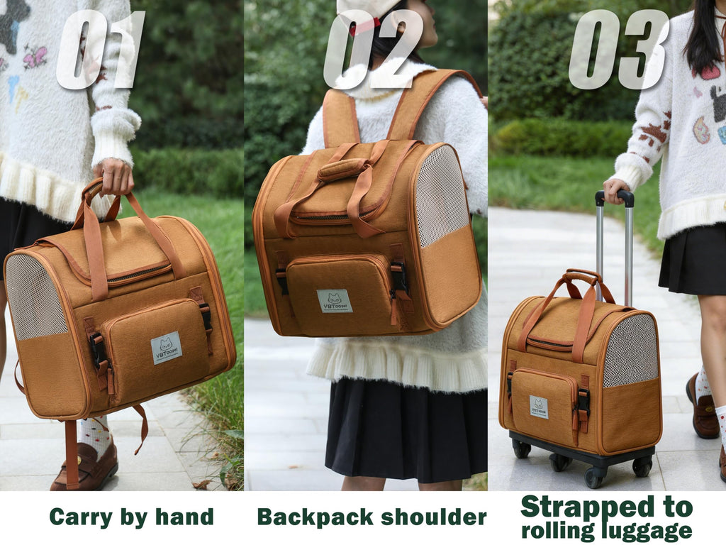 Brown Expandable Cat Backpack T4628