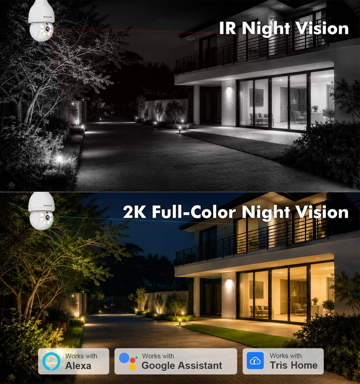 2K Light Bulb Security Camera, 5G/2.4G WiFi, 2 Pack A751