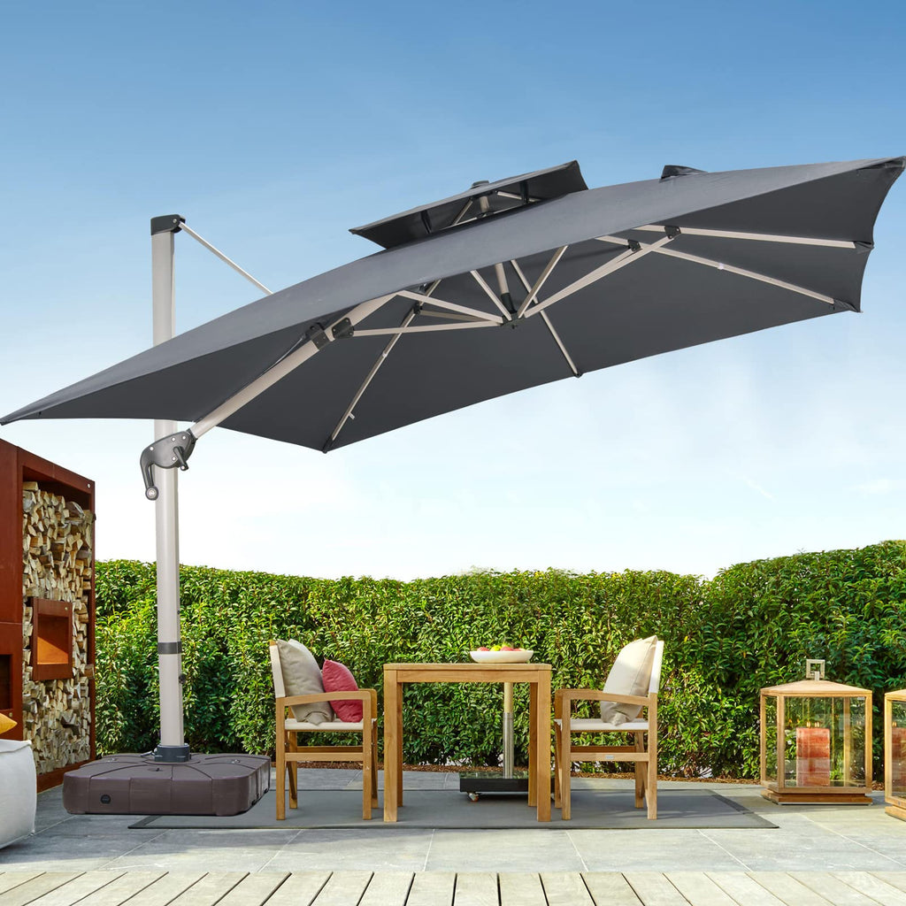 10x10 FT Grey Cantilever Patio Umbrella F479711