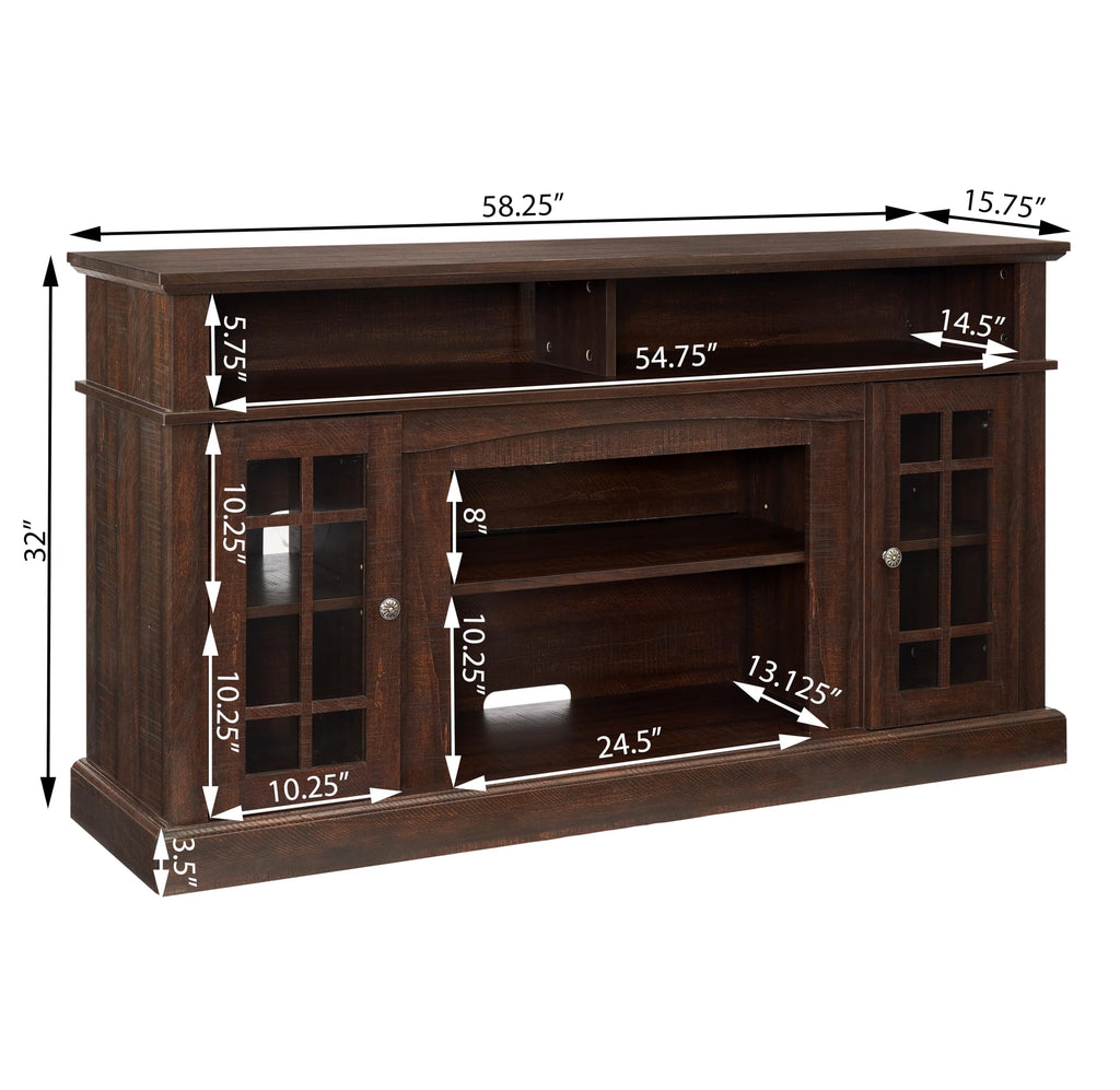 58-Inch Espresso Fireplace TV Stand B5462