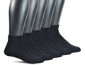 Men's 5 Pairs Non-binding Flat-Knit Ankle Socks with Seamless Toe S504
