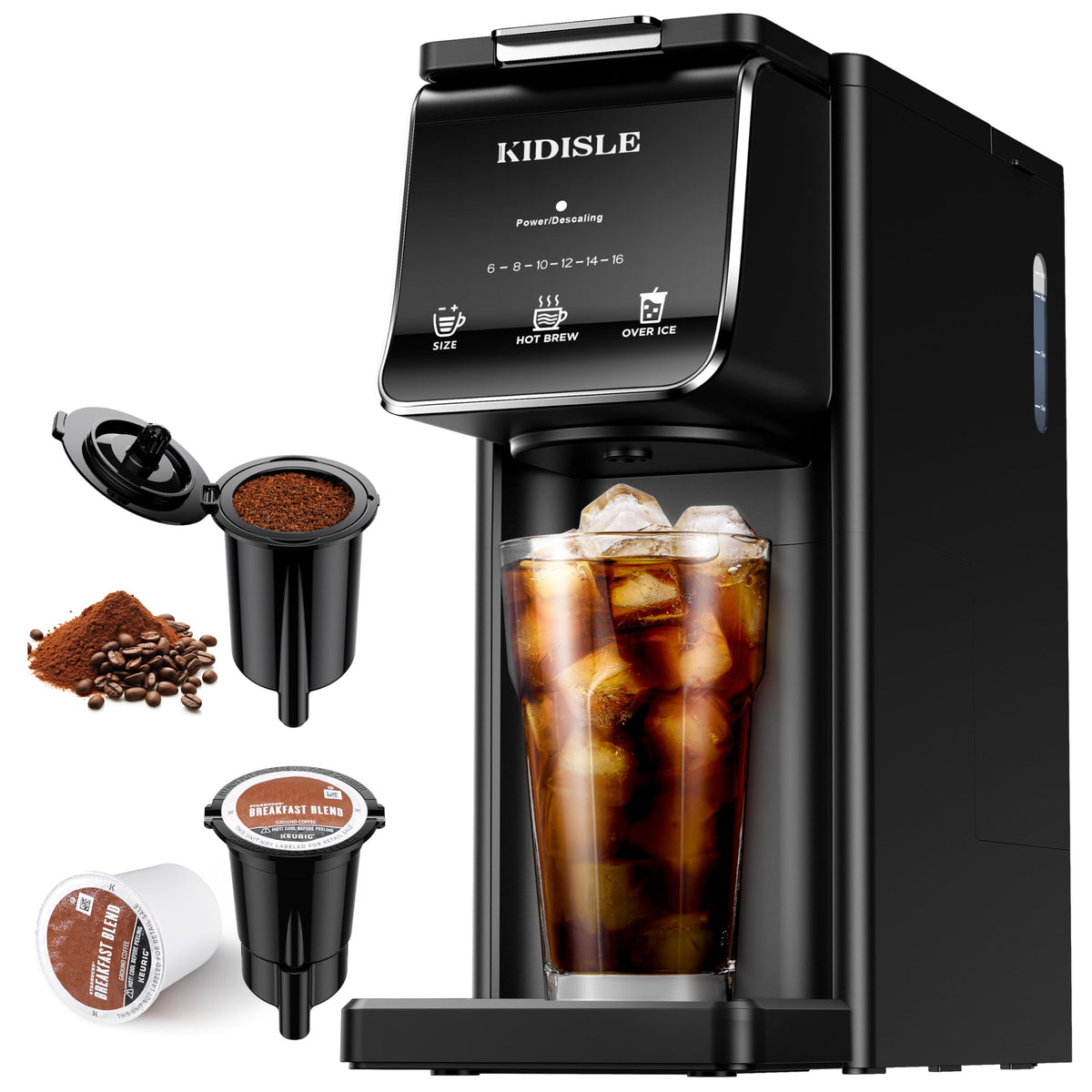Black Single Serve Coffee Maker with 40oz Water Tank I45818