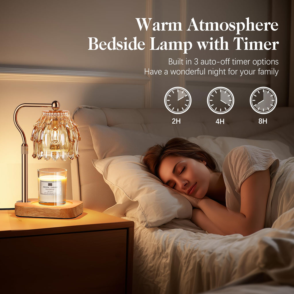 Candle Warmer Lamp with Timer Dimmer Adjustable Height Glass K97089