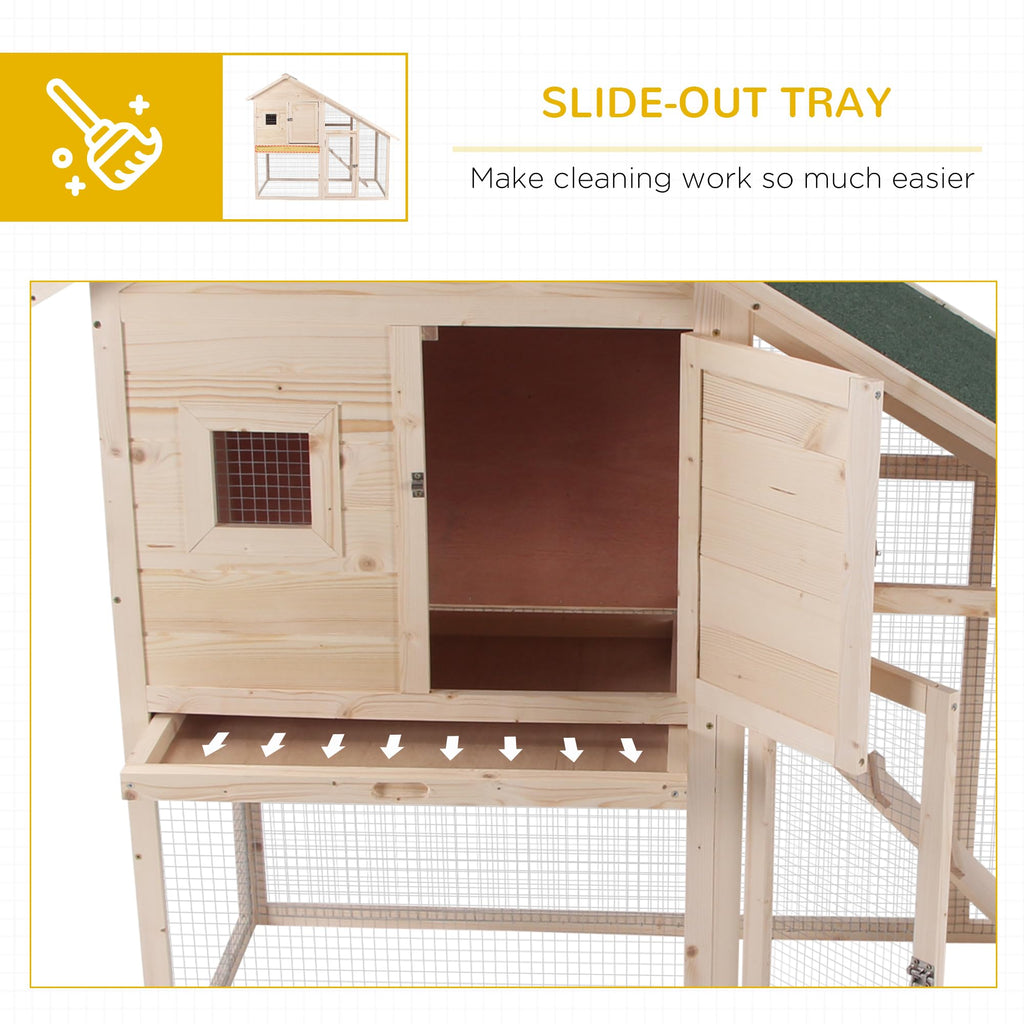 55" 2-Tier Wooden Rabbit Hutch with Ramp I6396