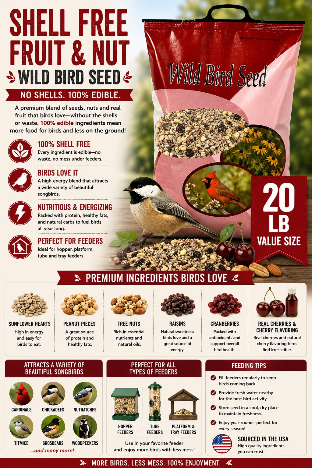 Fruit & Nut Bird Seed 20 lb R890596