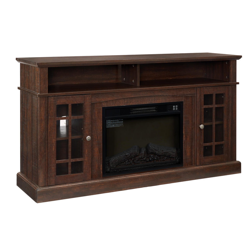 58-Inch Espresso Fireplace TV Stand B5462