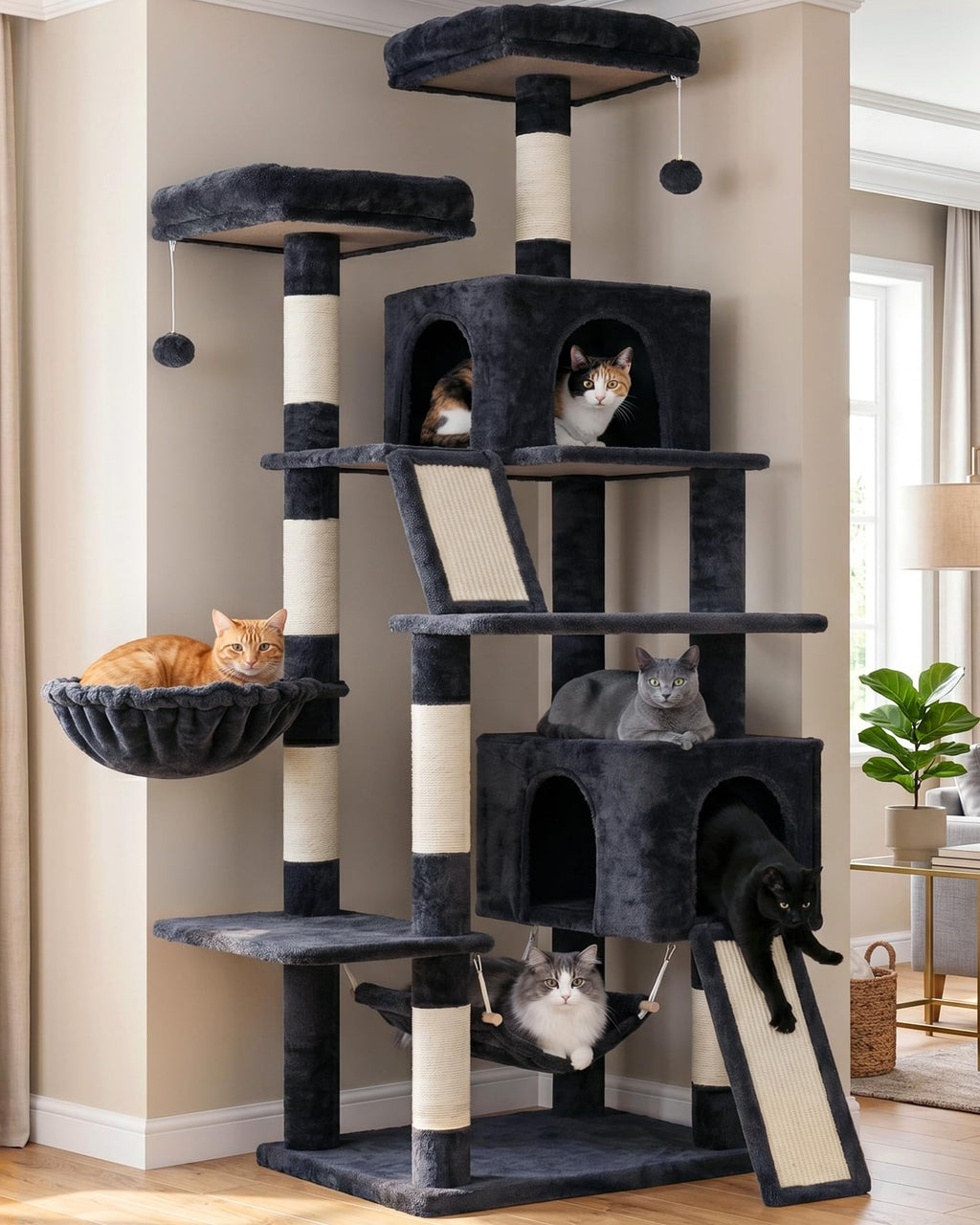 71'' Cat Tree with Scratching Post F818