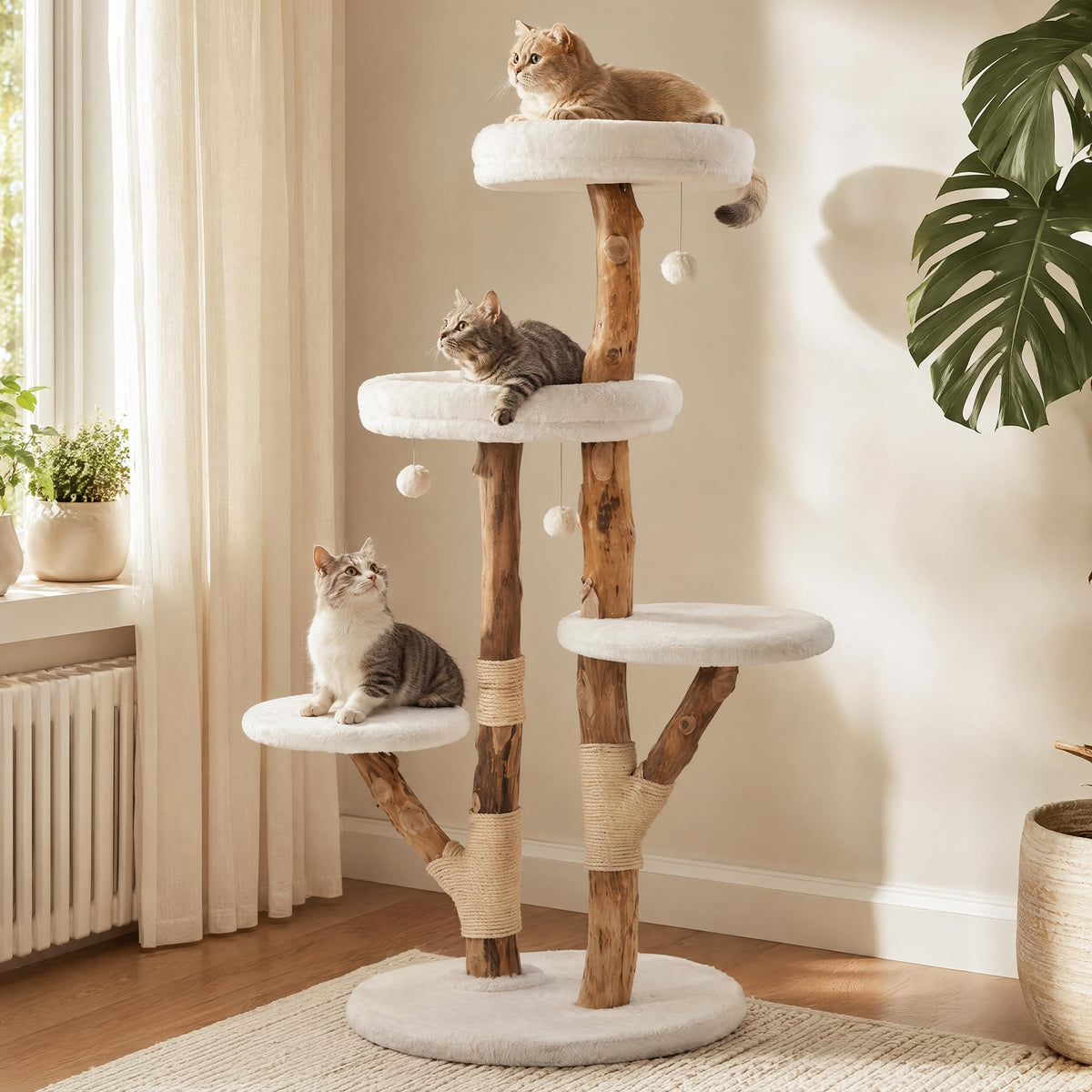 Cat Tree Tower with Scratching Post V817029