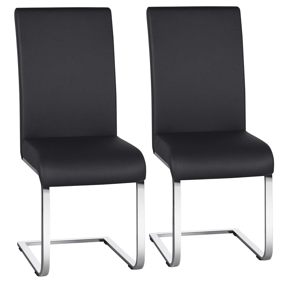 Dining Chairs Set of 2 High Back Black W445248