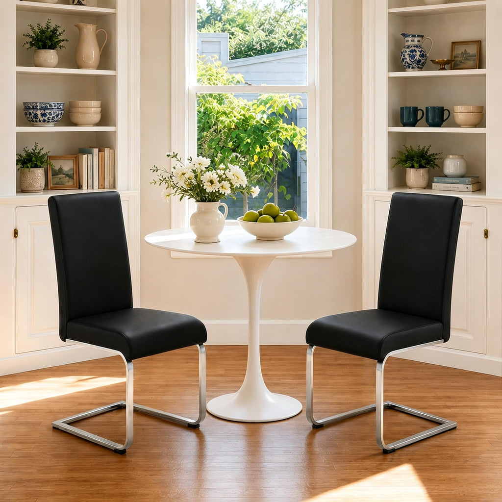 Dining Chairs Set of 2 High Back Black W445248