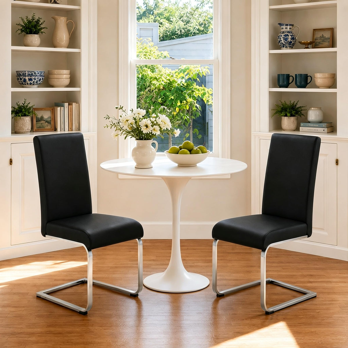 Dining Chairs Set of 2 High Back Black W445248