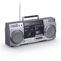 Retro Boombox CD Player with Cassette Recording, Bluetooth, FM/AM Radio, USB/SD/AUX Inputs, Dual 40W Speakers C641031