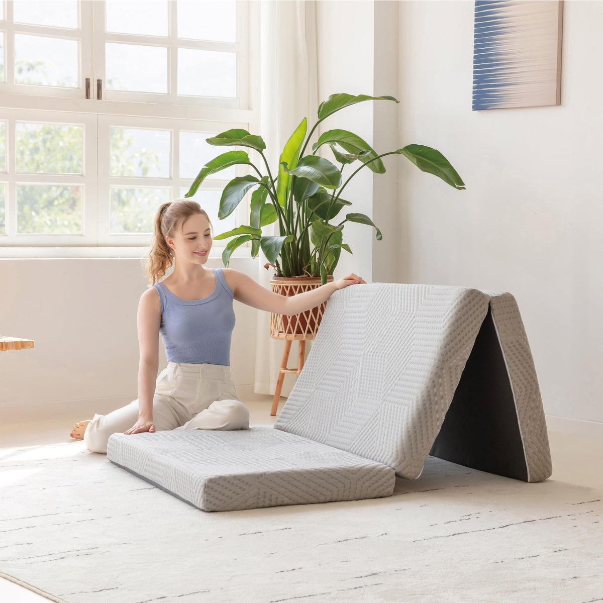 4 Inch Gel Memory Foam Trifold Mattress P794