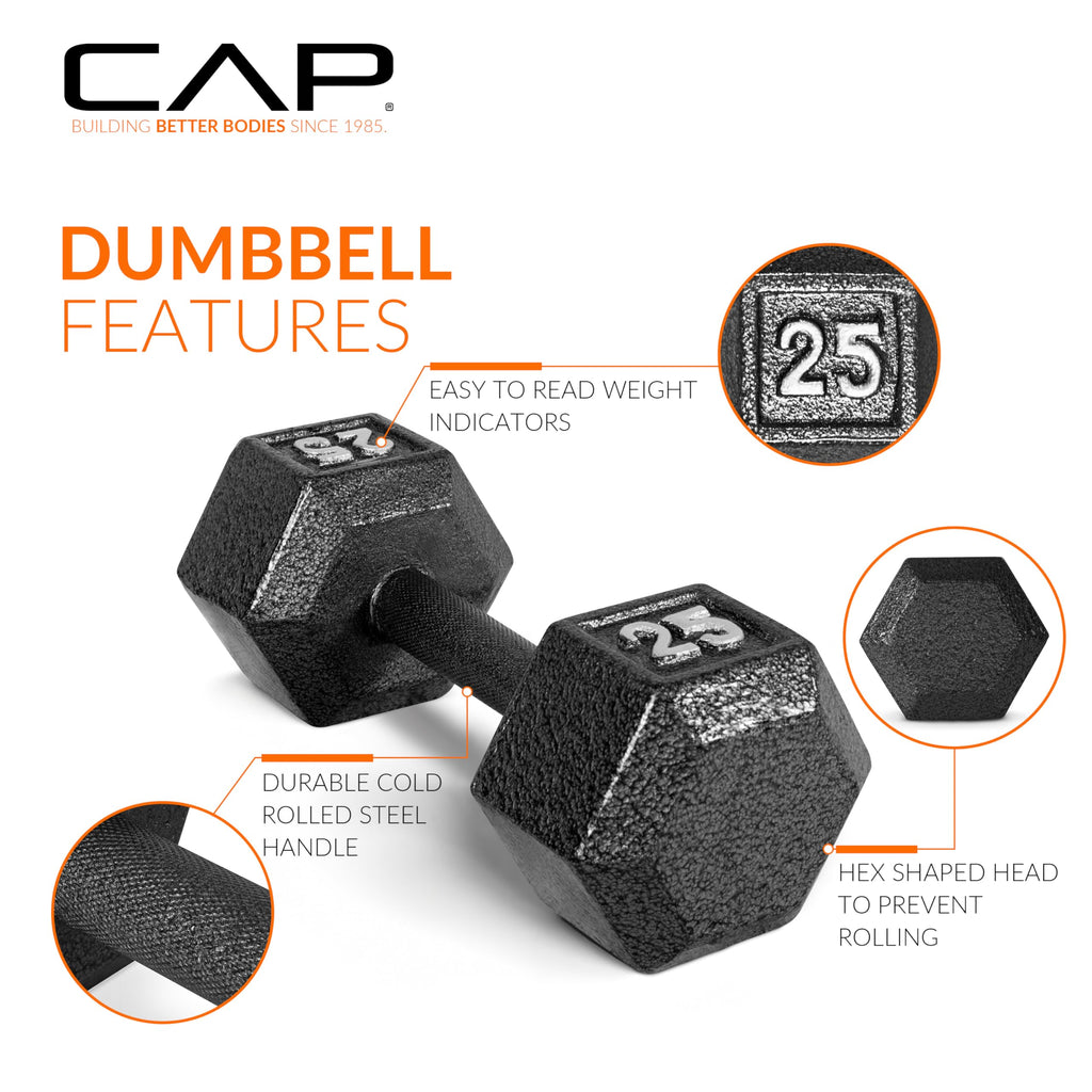 Cast Iron Hex Dumbbell L3325