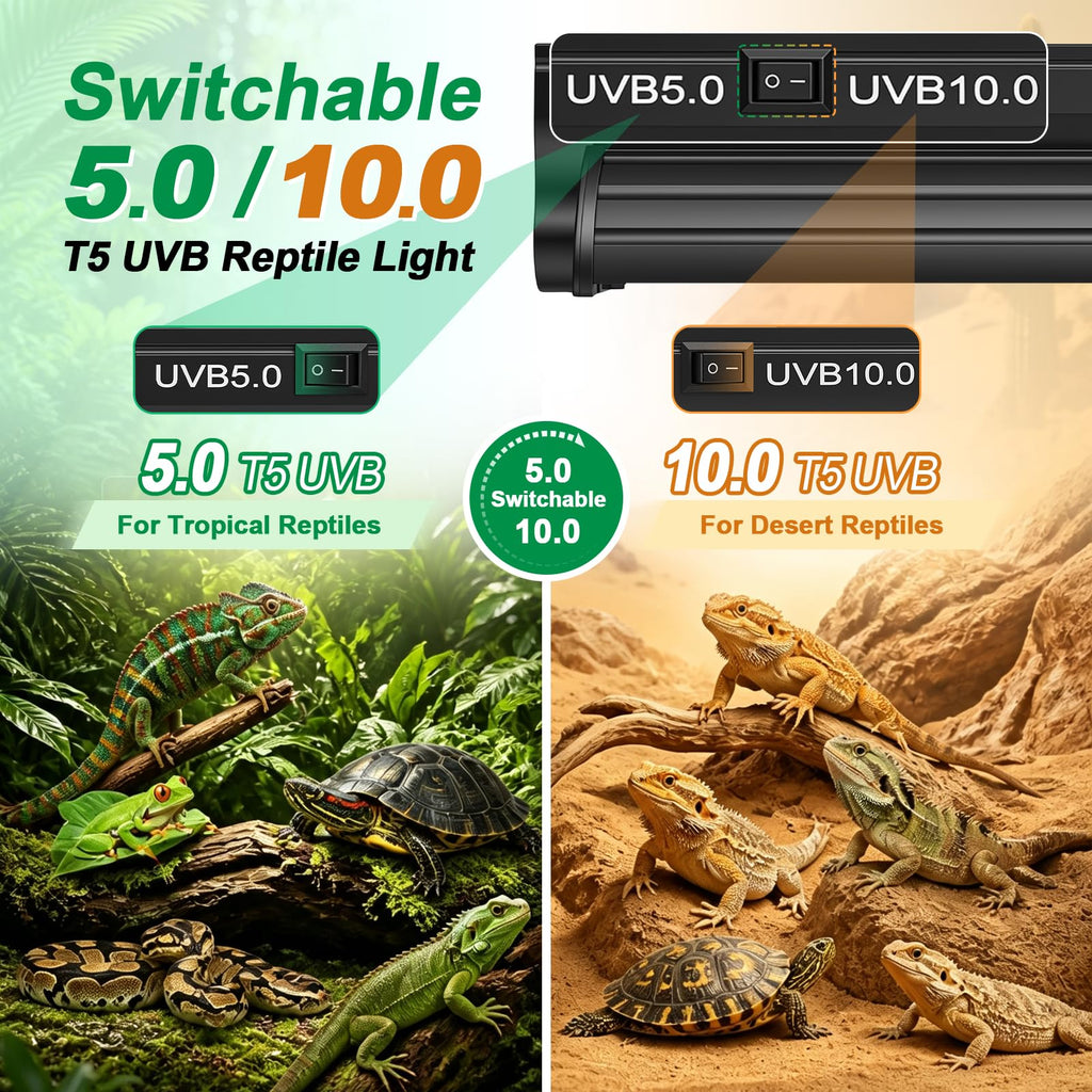 12Inch T5 UVB Reptile Light Fixture Combo Kit with Cycle Timer G567564