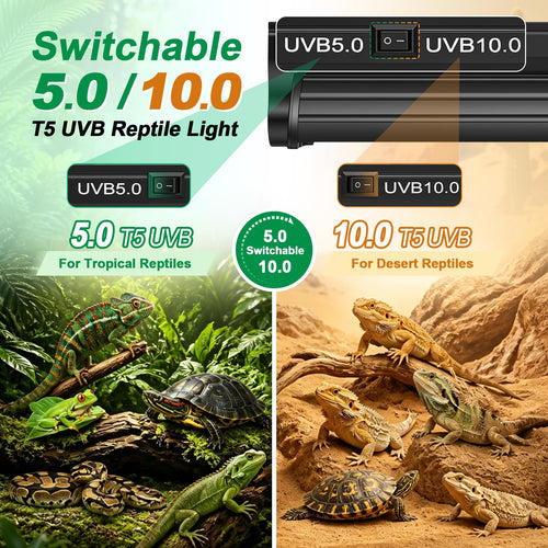 12Inch T5 UVB Reptile Light Fixture Combo Kit with Cycle Timer G567564