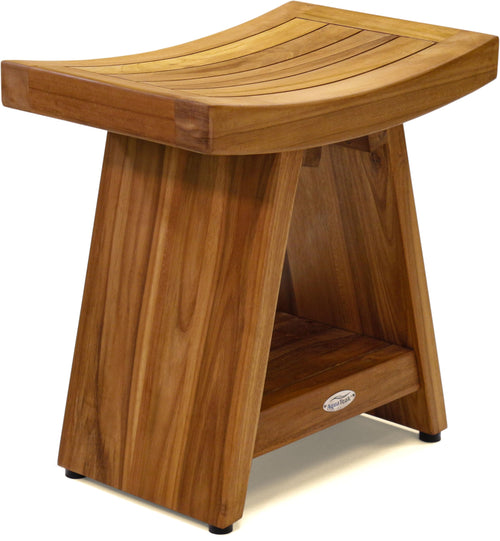 18" Teak Shower Bench with Shelf W157