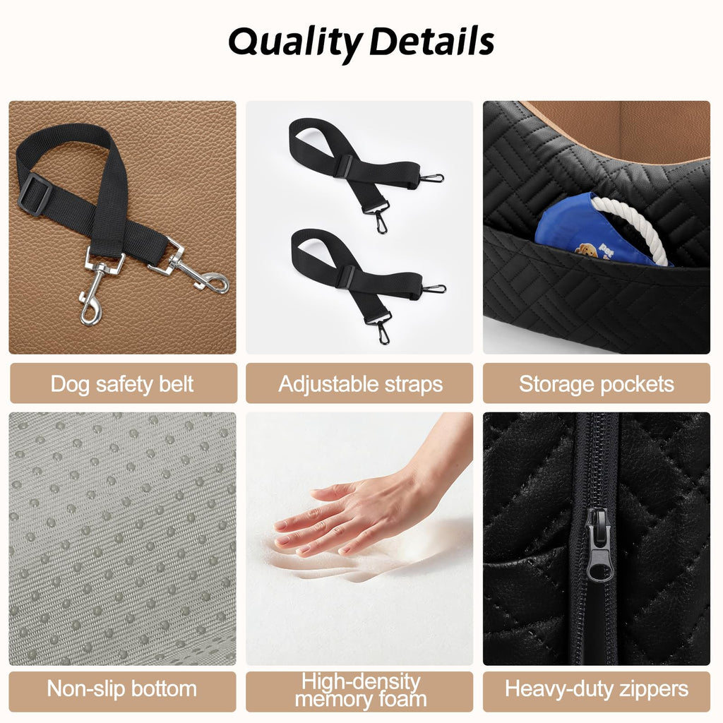 Waterproof PU Leather Dog Car Seat with Safety Belt Z415542