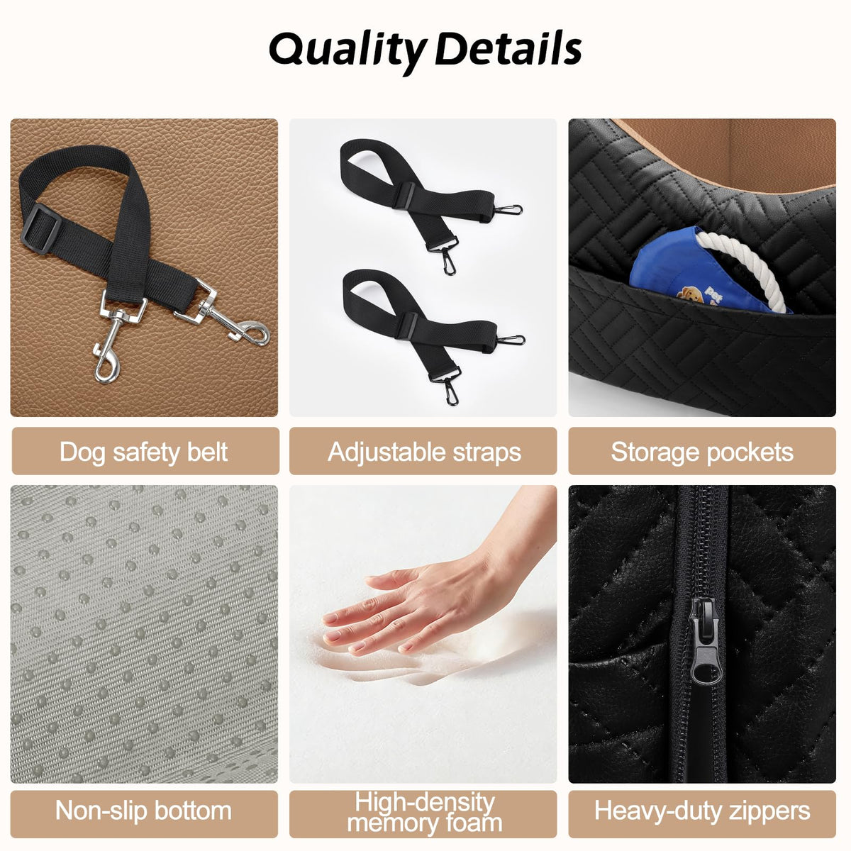Waterproof PU Leather Dog Car Seat with Safety Belt Z415542
