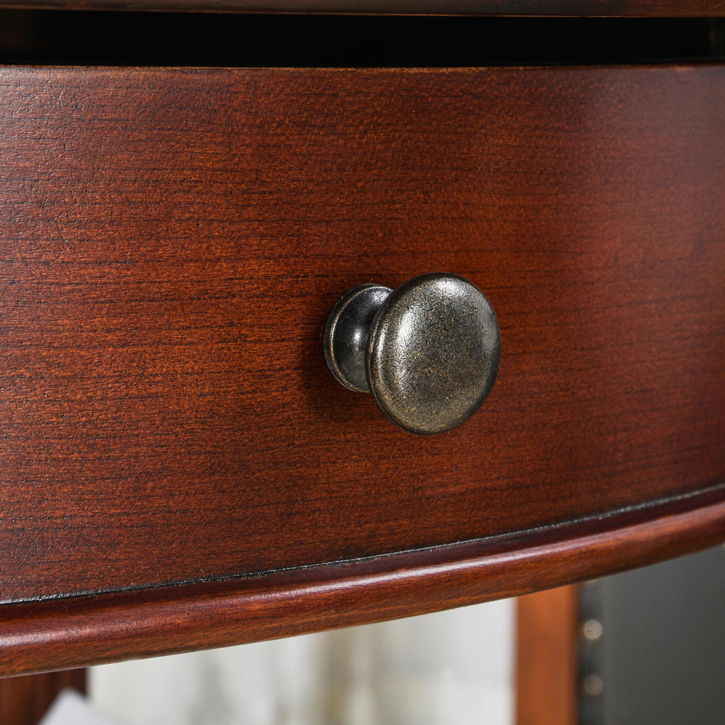 Solid Wood Oval End Table with Drawer O24742
