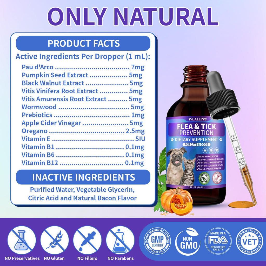 Flea and Tick Prevention Support with Multivitamin 60ml V77468