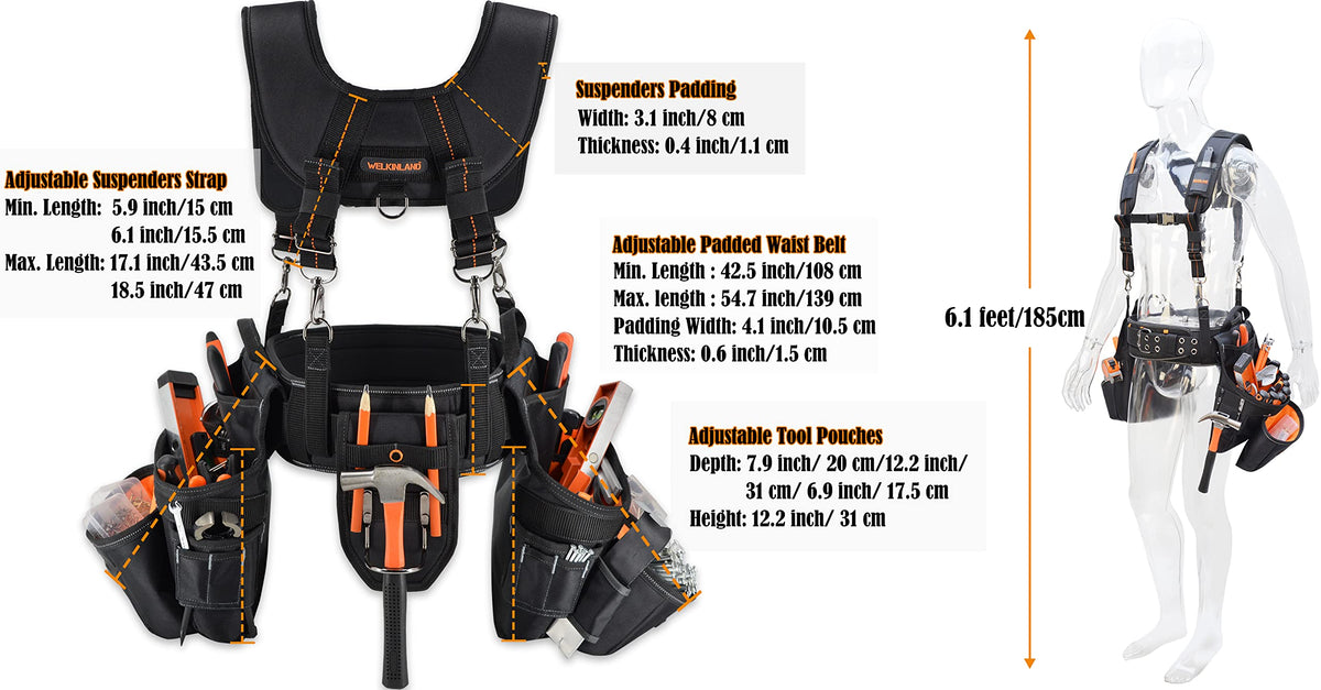 39 Pockets Tool Belts with Suspenders O253
