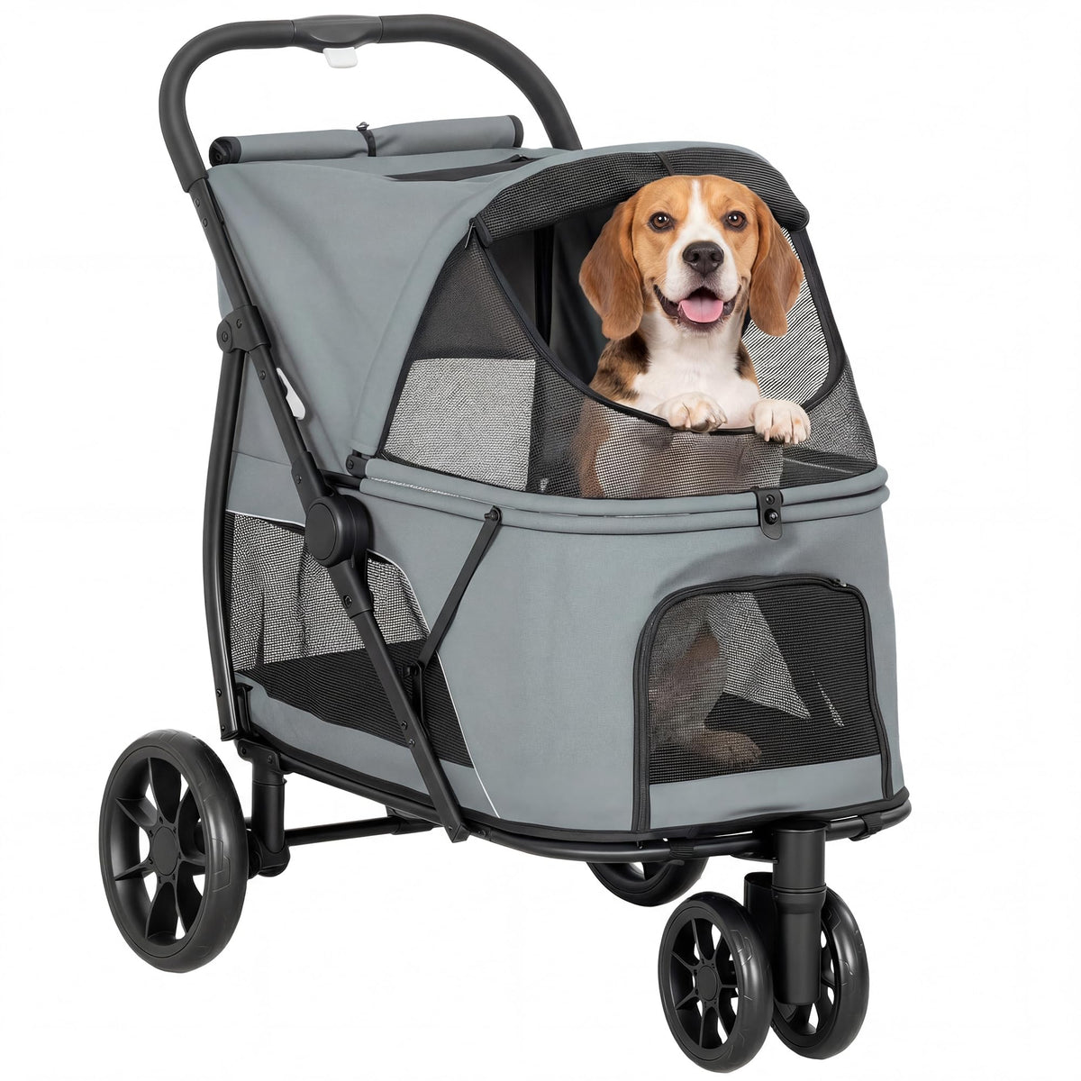 3 Wheel Pet Stroller up to 44 lbs Gray C764662
