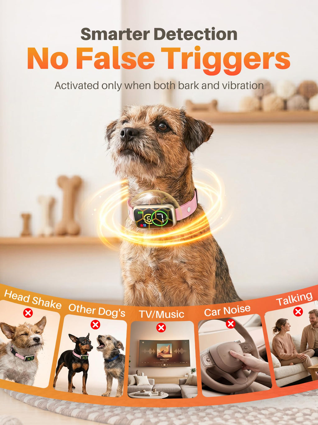 Humane Anti Barking Dog Collar with Beep Vibration H5682