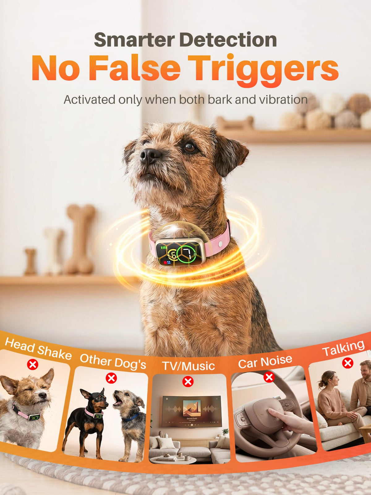 Humane Anti Barking Dog Collar with Beep Vibration H5682