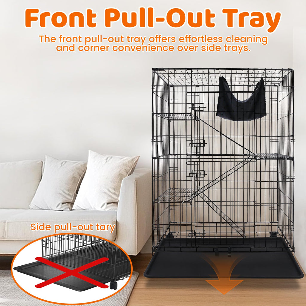50 Inch 4-Tier Cat Crate with Wheels U161
