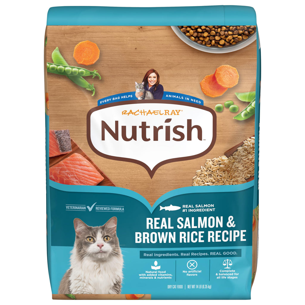 Salmon & Brown Rice Recipe Dry Cat Food 14 lb. Bag L69051