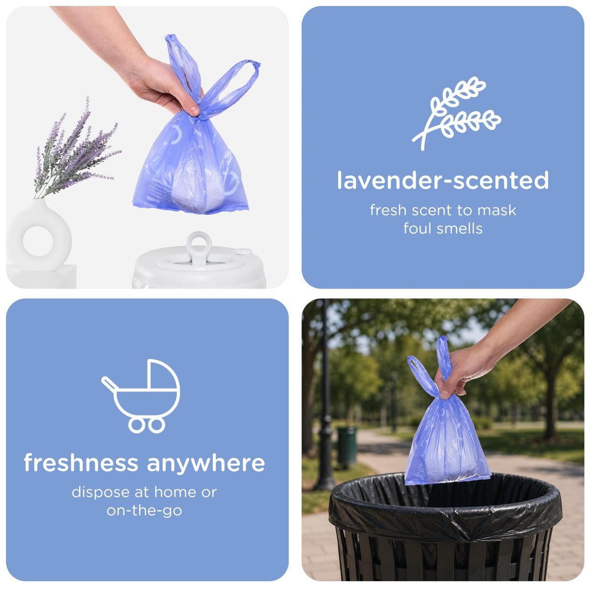 Lavender Scented Disposable Diaper Sacks 200 Count P353225