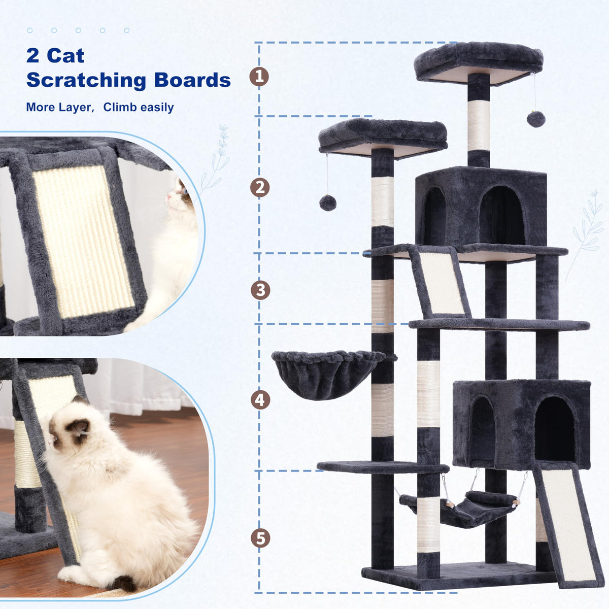 71'' Cat Tree with Scratching Post F818